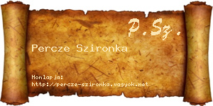 Percze Szironka névjegykártya
